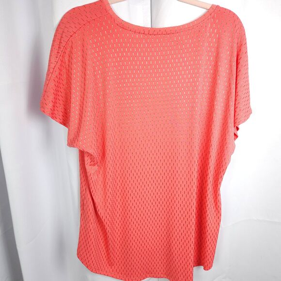 Chico's 3 Womens 16 Pink Cap Sleeve Crew Neck Blouse Top Polyester Spandex - Picture 3 of 7